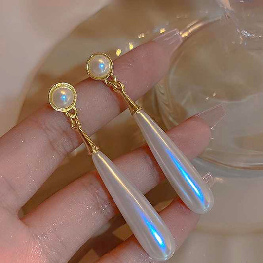 Water Drop Pearl Long Earring