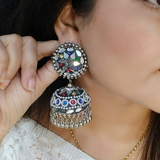 Silver Oversized Statement Jhumka