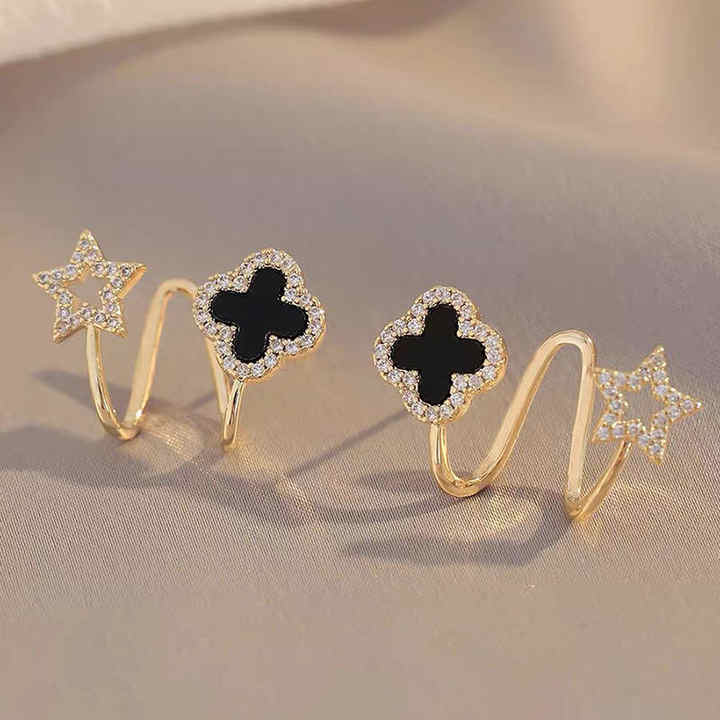 Black Star Stud Earrings