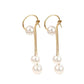 Gold Plated Pearl Long Drops Earrings