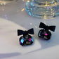 Beautiful black crystal earrings