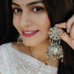 Silver-Plated & mirror Jhumkas Earrings