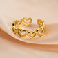 Golden Open Heart Charm Ring