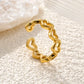 Golden Open Heart Charm Ring