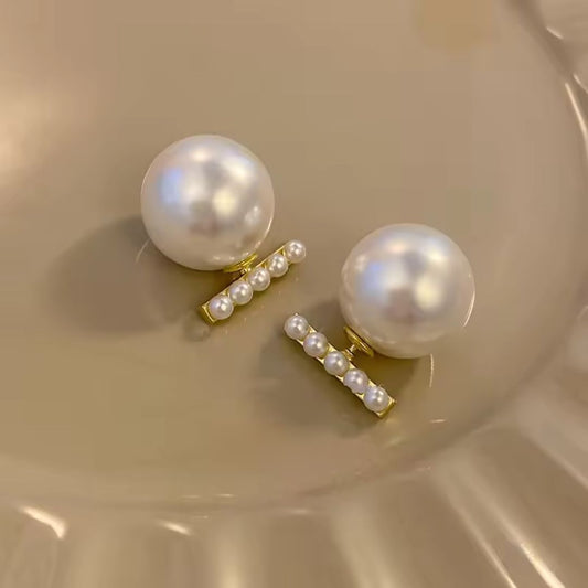 White Pearl Stud Earrings