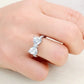 Brilliant Bow White Stone Ring