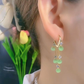 Green Pearl Hoop Earrings