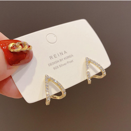 V shaped hoop earrings