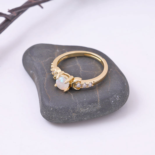 Inlaid Zircon Promise Ring