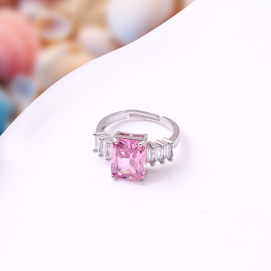 Pink Sterling Silver Ring