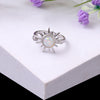 Sun and Moon White Opal  Silver Ring