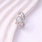 Sun and Moon White Opal  Silver Ring