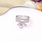 Silver Bow Ring with Gemstones