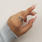 Silver Heartbeat Rhythm Ring