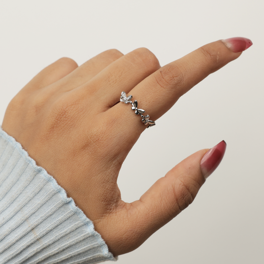 Silver Cute Butterfly Ring