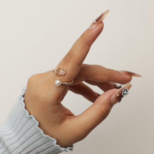 Golden Lotus Peral Ring
