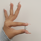 Silver Crystal Leaves White Flower Ring