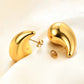 Water Tear Drop Style Stud Earrings | Gold & Silver