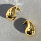 Water Tear Drop Style Stud Earrings | Gold & Silver