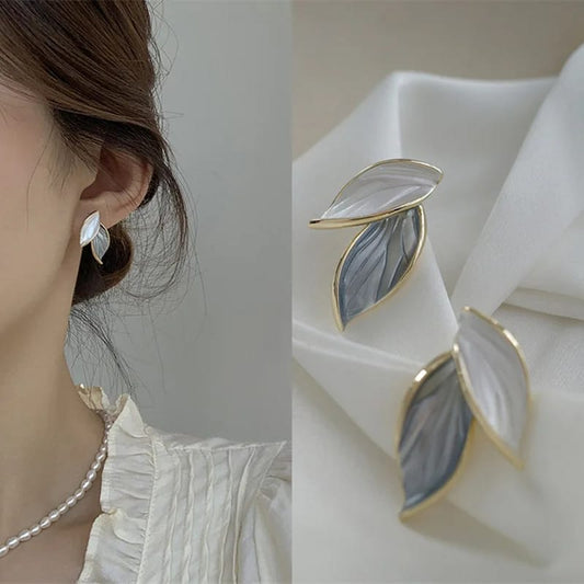 leaf Alloy Stud Earrings