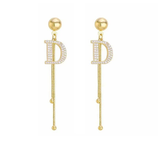 D letter Dangle Earring