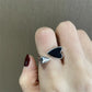 Women Black Love Index Ring