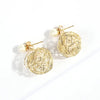 Pearl handcrafted string ball earrings