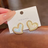 Gold Heart Pearl Earrings