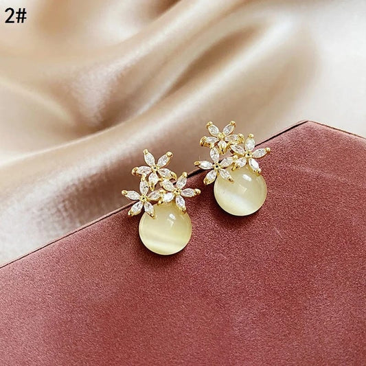 Synthetic Faux Moonstone Earrings,