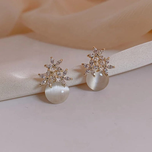 Synthetic Faux Moonstone Earrings,