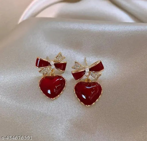 Princess Heart Bow Earring